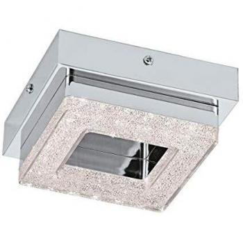 EGLO Fradelo Square Chrome & Crystal Ceiling Light Grey/14cm