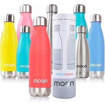 Moon Bottles Leakproof Stainless Steel Drink Flask (Pastel Red, 750ml)