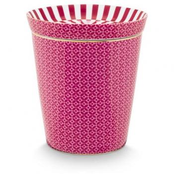 Royal Tiles Becher mit Teebeutelablage Set dunkelpink 230 ml