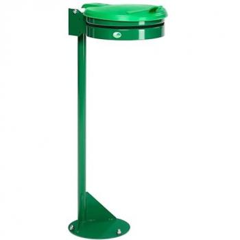 Grünes Abfallbehälter-Standgerät, 120 Liter, Deckel aus Plastik