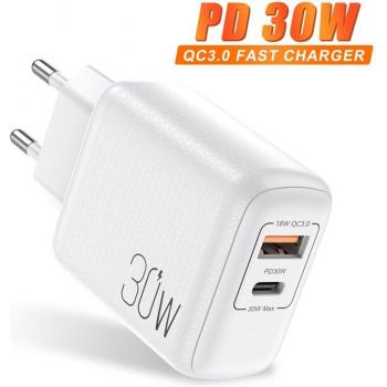 QC3.0 30W USB Type C Charger for Samsung and Xiaomi