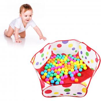 Foldable Red Ocean Ball Pit for Kids Indoor Outdoor Play 1m