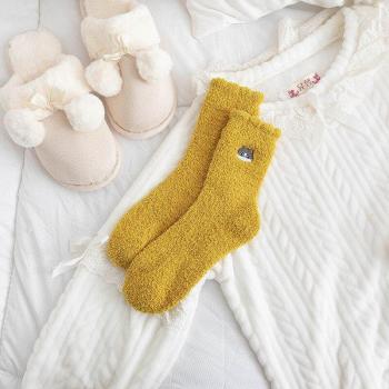 Half‑Tube Warm Coral Socks for Women