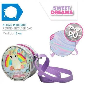 Bolso Bandolera Plateado con Unicornio