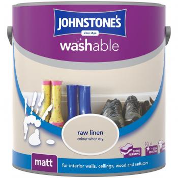 Johnstone's 2.5 Litre Washable Matt Paint, Raw Linen