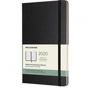 A5 Moleskine Wochenkalender 2020 – Horizontal, Hardcover, schwarz