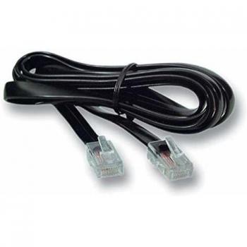 EFB Elektronik Modularkabel schwarz, 2 x RJ10 (4/4) Stecker, 1:1, 1,0 m, Telefon Zubehör