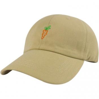 Gorra de algodón con protección solar y bordado de zanahoria