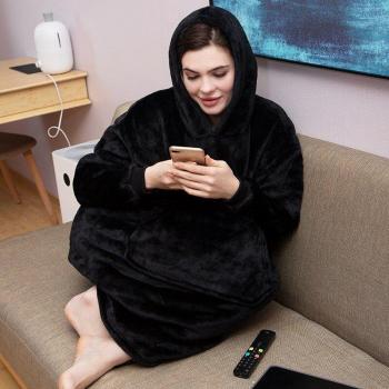 Sherpa Blanket with Sleeves and Pocket