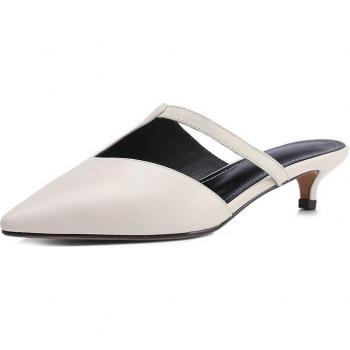 Sandalias de tacón bajo QUTAA para mujer, recortadas y elegantes