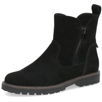 Bootie negro de cuero, sin tacón, talla 37
