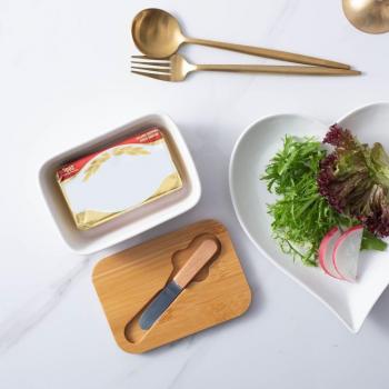 Freshness Keeper Butter Dish with Lid Large White Ceramic