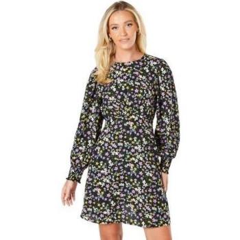 Robe Mini Femme Imprimé Floral Ditsy à Manches Froncées
