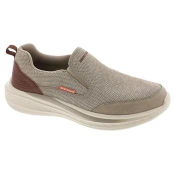Skechers Men’s Slade Lucan Tan Slip‑On – Size 9.5, Male, Vegan, Machine Washable