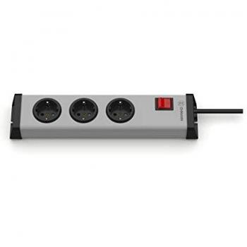 Power Strip 3‑Outlet Grey with Built‑In Switch – Ehmann 0201x00032301