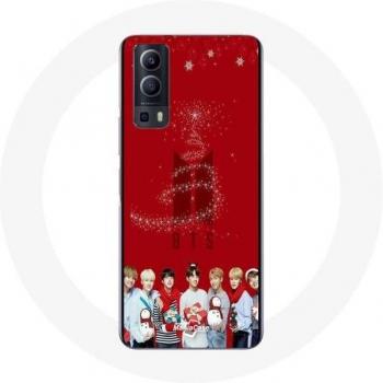 Estuche vibrante rojo del Vivo Y72: diseño exclusivo de Bangtan Boys, Navidad 2023