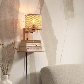 Applique murale design en bambou avec étagère H65cm