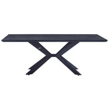 Home Deluxe Table AVENCIA – piètement étoile, dimensions 200 × 120 cm, couleur chêne foncé