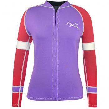 Veste d'apnée 3 mm pour femmes, manteau néoprène à zip frontal