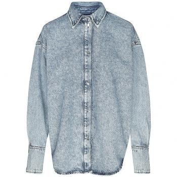 BOSS ORANGE Bluse C_DENIM mit Glitzereffekt, Größe 38