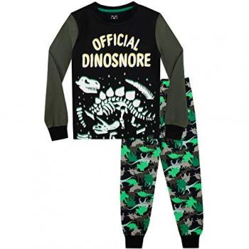 Harry Bear Boy's Official Dinosnore Cozy Snuggle Fit Pajamas – Green, Size 7‑8