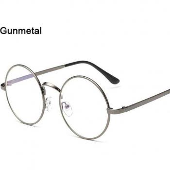 Transparent Round Metal Spectacles for Screen Use