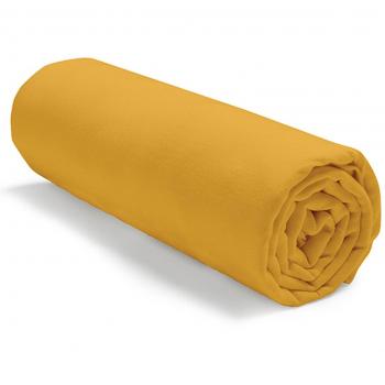 Drap housse coton jersey 90 x 190 cm jaune