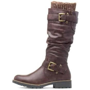 Lotus Brown Knee-High Boot with Fleece Lining – Size UK 8