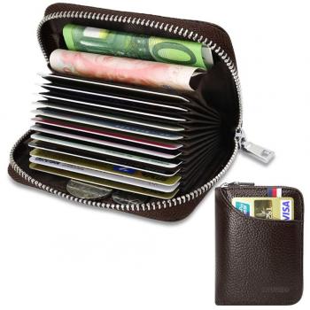 Porte-cartes de crédit cuir RFID pour hommes et femmes