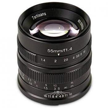 7Artisans 55mm f/1.4 Fast Lens – Micro Four Thirds, Black