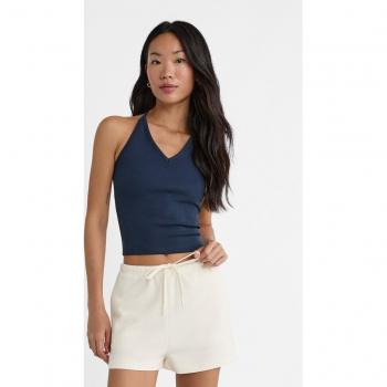 Shorts Ecru con Lacci in Tessuto Morbido XL