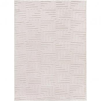 Tapis Atticgo Relief Géométrique 120×170 cm, couleur crème