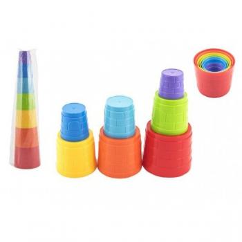 Teddies barevná pyramida skládanka 7 ks