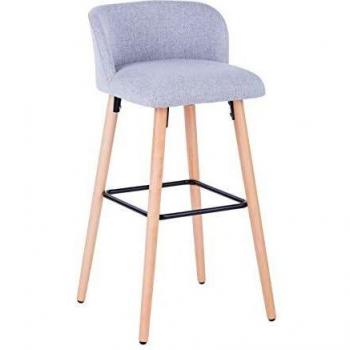 Alphason Claremont Grey Fabric Bar Stool