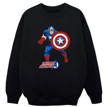 Captain America : Sweatshirt « The First Avenger » – Garçonne 9‑11 ans (noir)