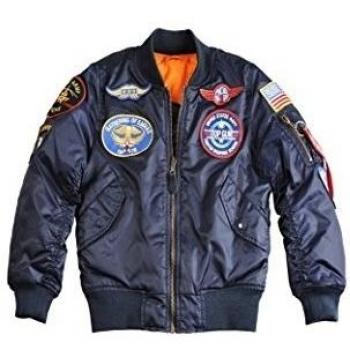 ALPHA INDUSTRIES MA-1 Chaqueta Infantil con Parche, Rep.Blue, 12 años para Niños