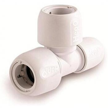 Hep2O branch and one end reduced tee white 22x15x15mm