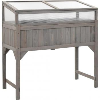 Jardinière surélevée pour fleurs et plantes avec serre 110 x 54 x 120 cm