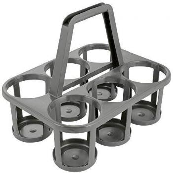 Porte-bouteilles Keeper pour le transport de 6 bouteilles, fabriqué en plastique dur et mesure 34 x 26 x 28 cm, couleur gris granit