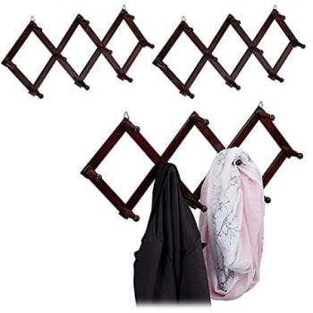 ParedMarrón Extendable: Set de 3 Colgadores de Madera