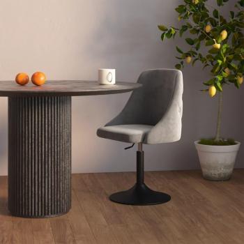 Stylischer Barhocker aus Hellgrau Samt