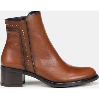 Botines Chiara de mujer en piel con puntera redonda y tacón bloque