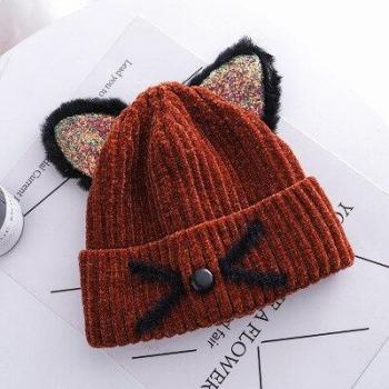 Cartoon Cat Ears Knit Hat