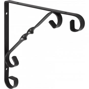 Staffa Retrò in Acciaio Nera 20 cm x 20 cm – Brico