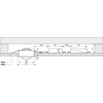 Plafonnier Dione LED encastré, IP44, nickel, réglable à chaleur variable