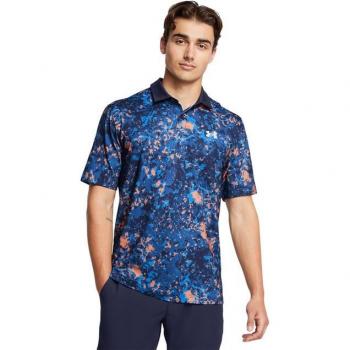 Under Armour Men's XXL Orange Printed Polo