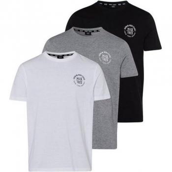 H.I.S Herren Shirts, Packung mit 3 T-Shirts, schmaler Schnitt, bedruckt, aus 100% Baumwolljersey