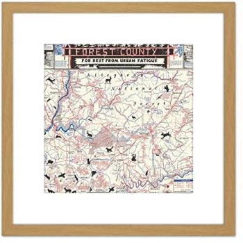 Map King 1957 Allegheny Forest Country 8x8 Square Light-Oak Wall Decor