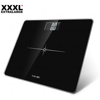 Pèse-personne numérique CAMRY, plateforme large 35*29cm, arrêt automatique, 400lb/180kg/28St, verre trempé 6 mm, écran LCD rétroéclairé (noir)