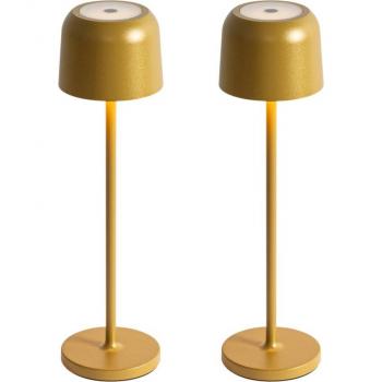 Juego de 2 lámparas Mushroom doradas con carga
